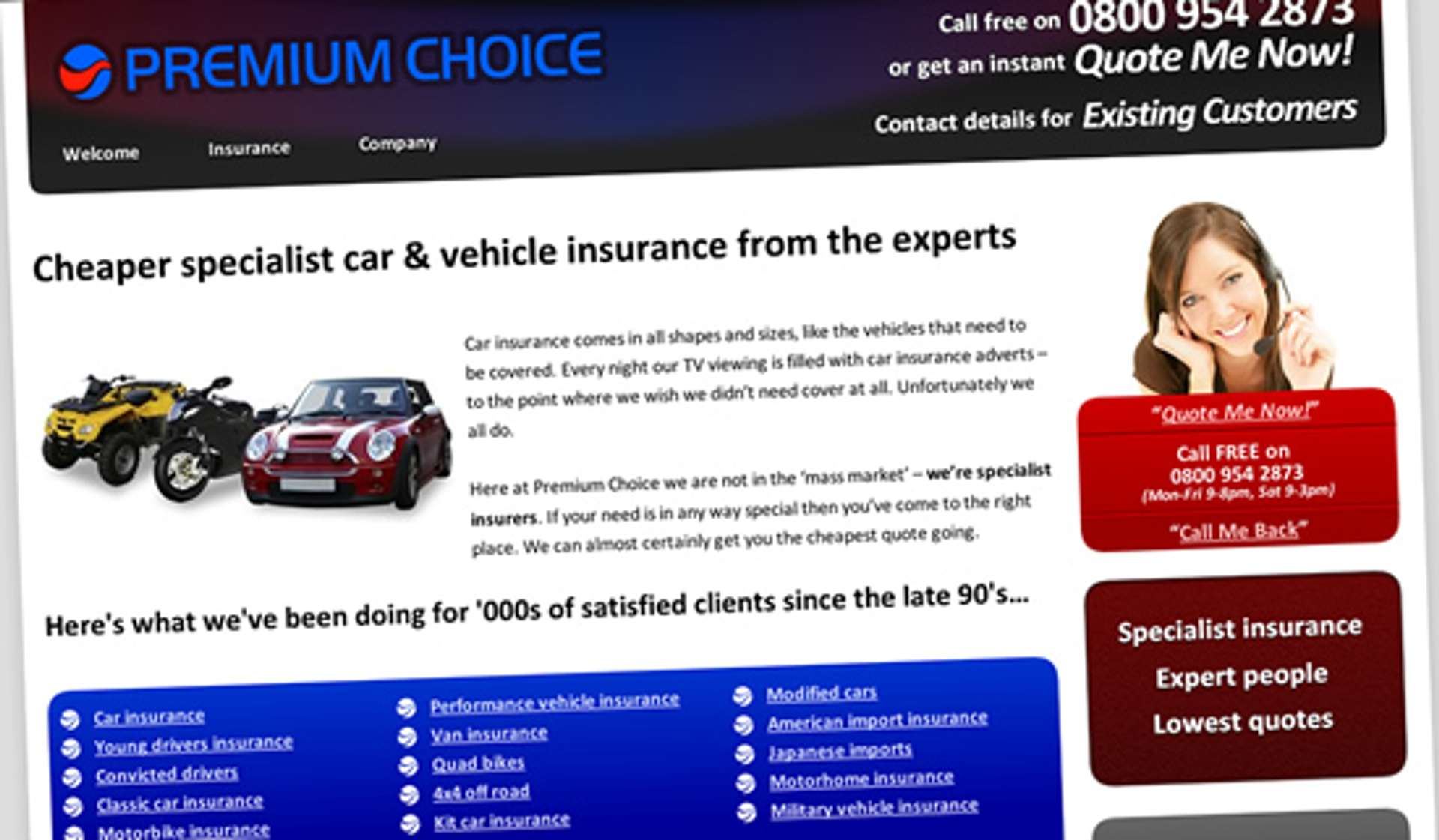Premium Choice website